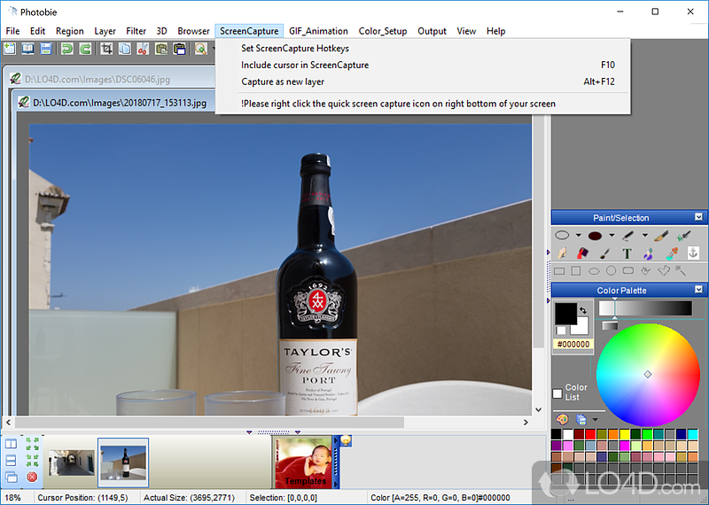 Ad-riddled installation and typical GUI - Screenshot of Photobie