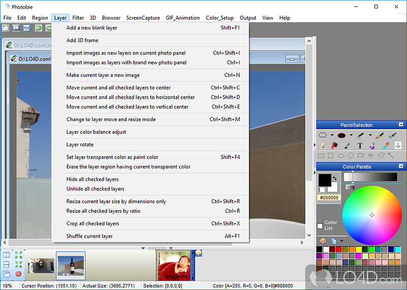 Manage and use templates, import 3D models and take screen captures - Screenshot of Photobie