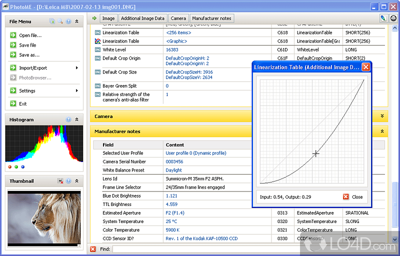 Clearly view all the EXIF information from your photos - Screenshot of PhotoME