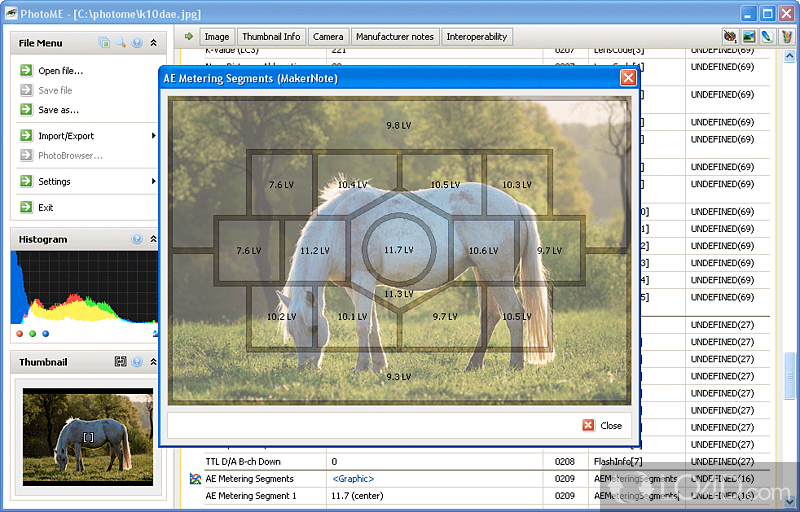 PhotoME: User interface - Screenshot of PhotoME