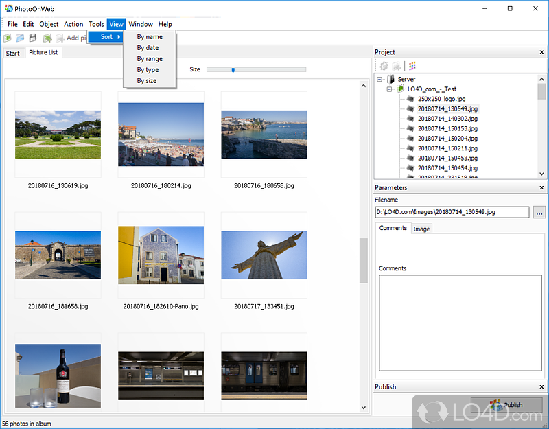 Create customized photo albums and host them on the internet - Screenshot of PhotoOnWeb