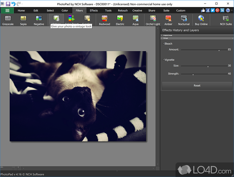Edit photos in an intuitive way. Apply effects adn filters - Screenshot of PhotoPad