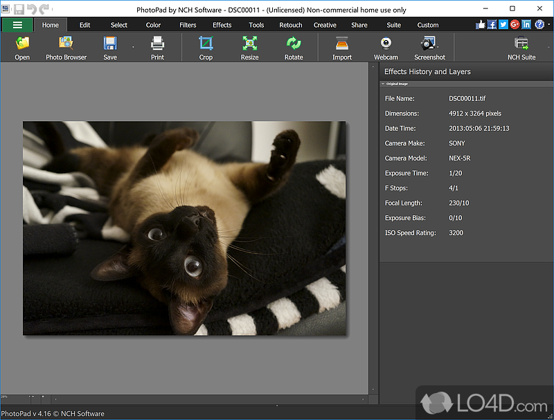 File support and different import sources - Screenshot of PhotoPad Free