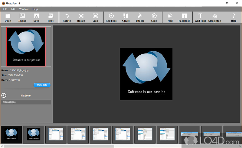 Edit image files by applying special effects, such as frames - Screenshot of PhotoSun