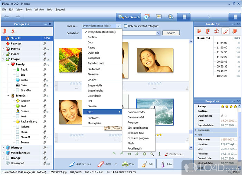 Popular digital photo management software - Screenshot of PicaJet Photo Organizer