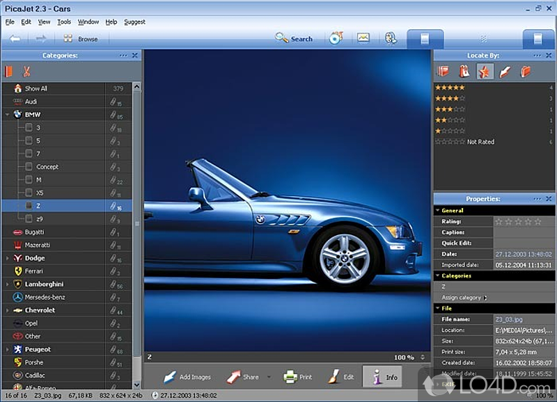 Popular digital photo album software - Screenshot of PicaJet Photo Organizer