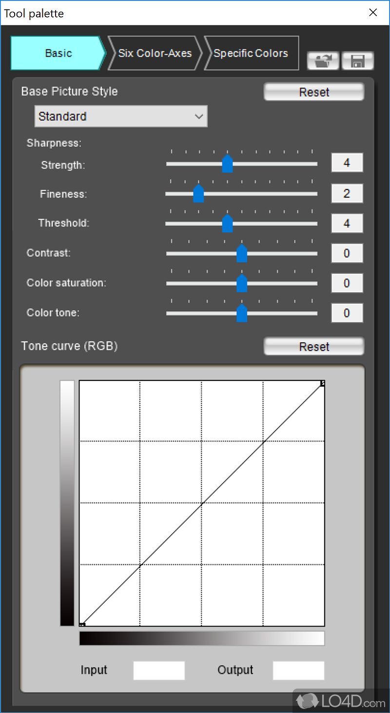 Create imaeg styles to apply to RAW images - Screenshot of Picture Style Editor