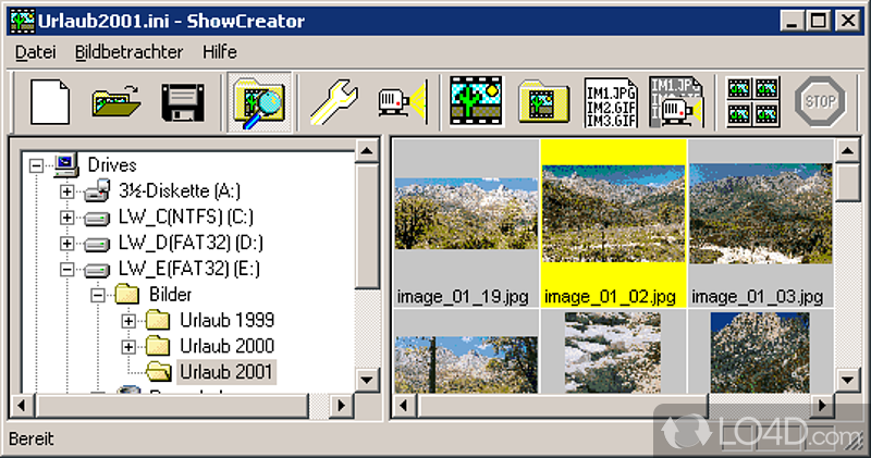 Create CD ROM slide shows with sound - Screenshot of PicturePlayer
