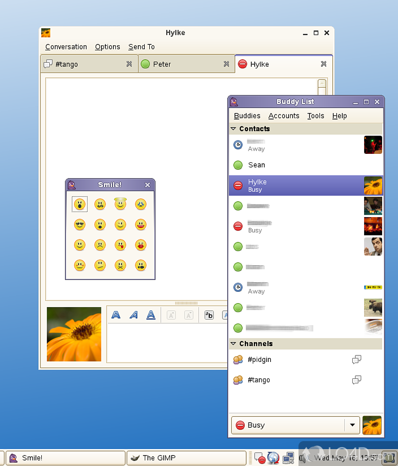 Manage multiple messengers - Screenshot of Pidgin