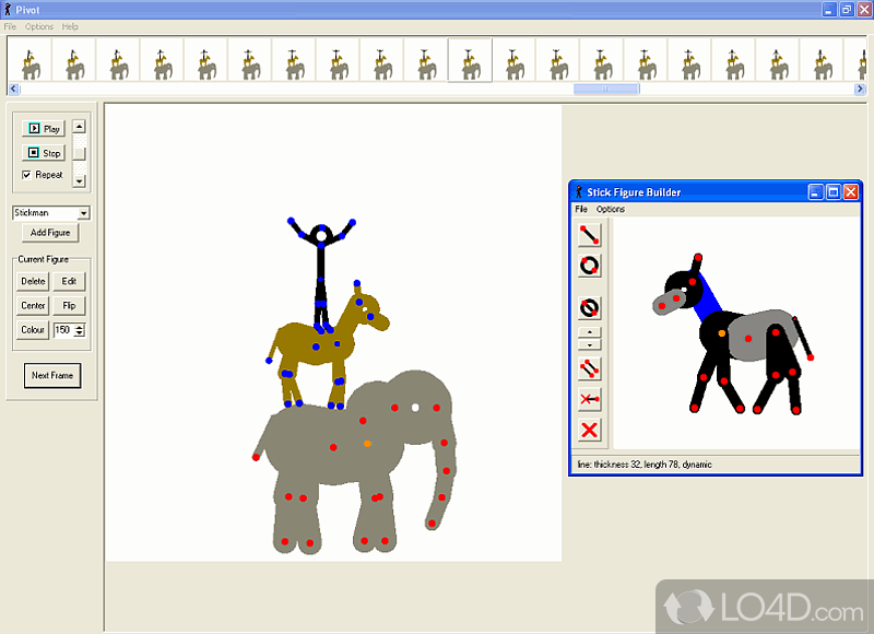 Clean feature lineup - Screenshot of Pivot Stickfigure Animator