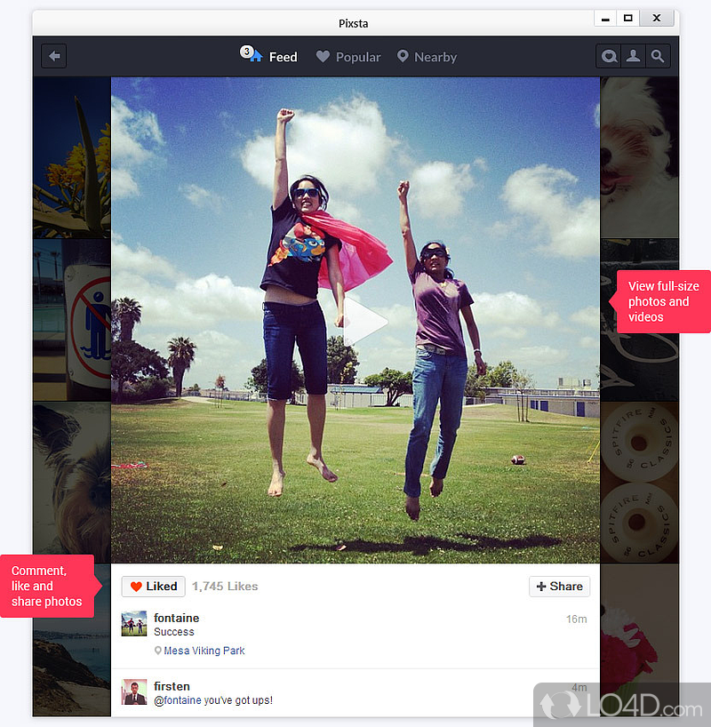 A desktop app for Instagram - Screenshot of Pixsta