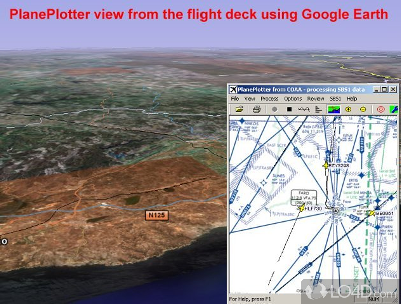 Signal decoder for aircraft positions that is able to plot live digital positions - Screenshot of PlanePlotter