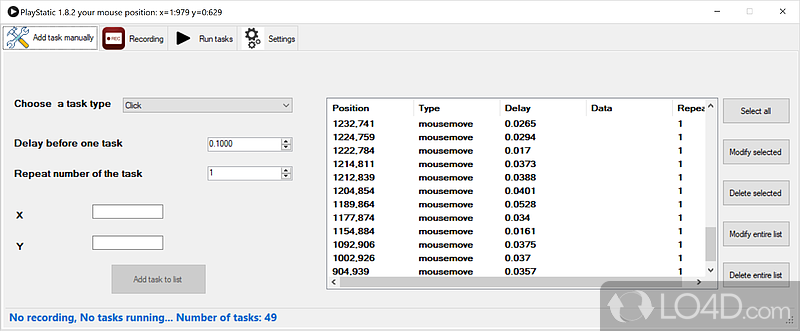 Use the keyboard to simulate mouse actions if your mouse isn't working properly - Screenshot of PlayStatic