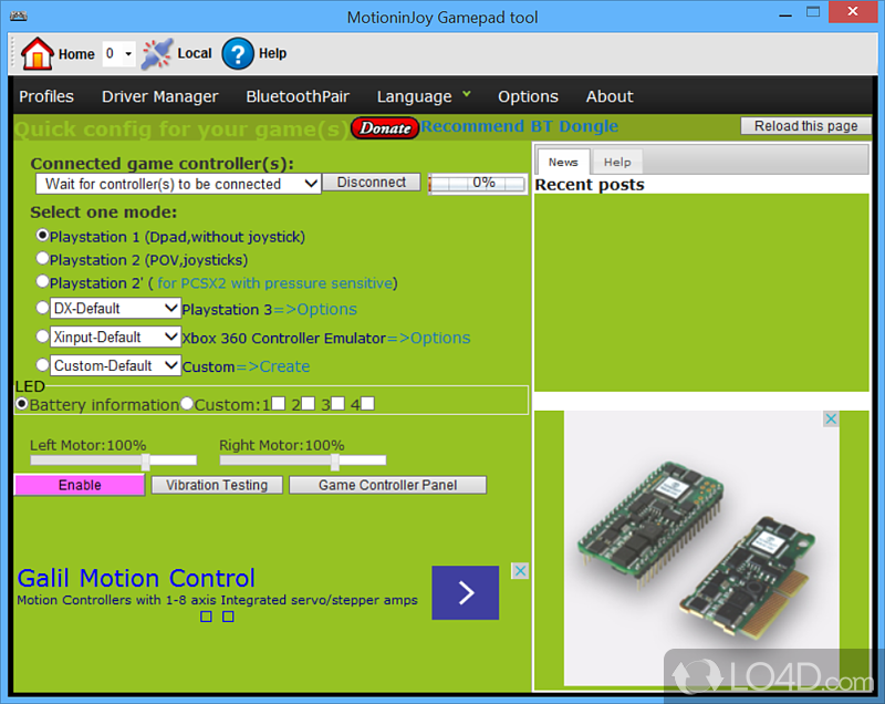 32-bit controller driver for Windows - Screenshot of PS3 Sixaxis Driver 32bit