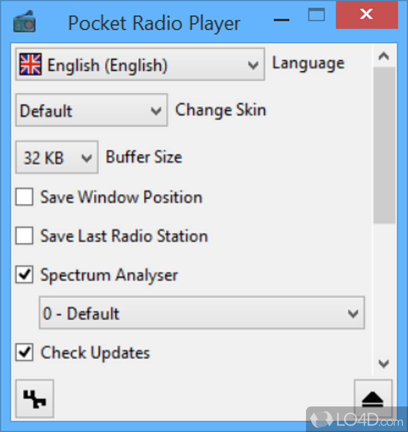 Internet radio streamer that supports Shoutcast stations - Screenshot of Pocket Radio Player