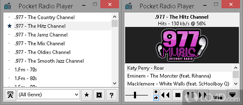 Listen to any Internet radio station compatible with Shoutcast - Screenshot of Pocket Radio Player