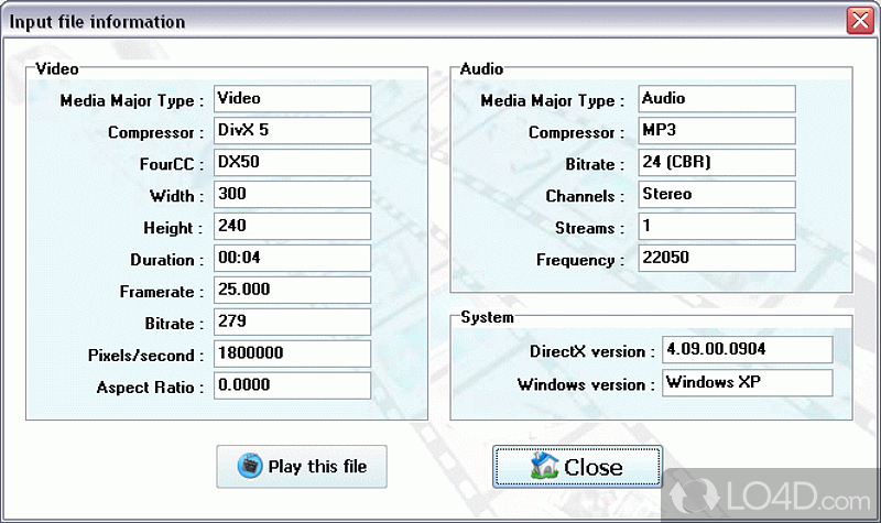 PocketDivXEncoder: XviD Compression - Screenshot of PocketDivXEncoder
