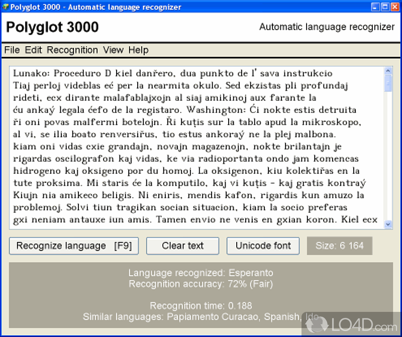 Polyglot 3000: User interface - Screenshot of Polyglot 3000