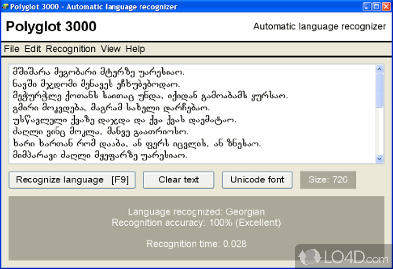Recognize more than 400 languages - Screenshot of Polyglot 3000