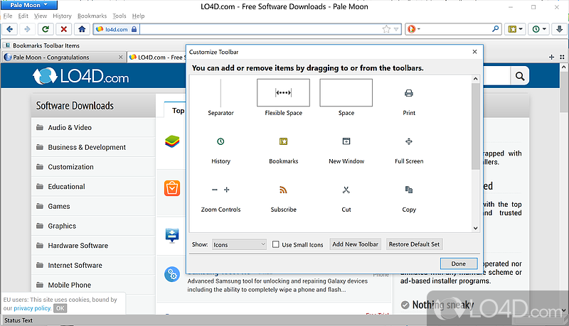 Portable version of Firefox, optimized for Windows - Screenshot of Pale Moon Portable