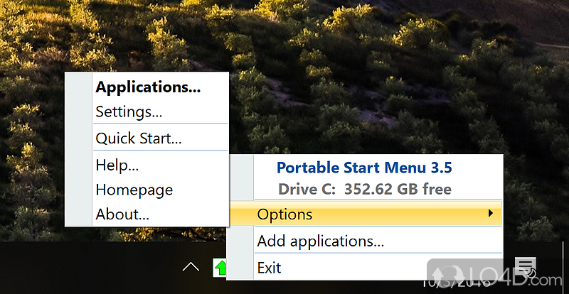 Quickly build up own start menu with custom folders - Screenshot of Portable Start Menu