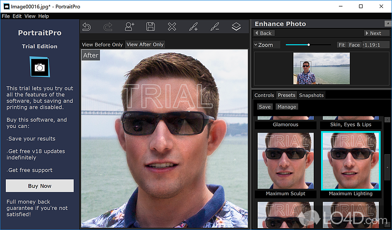 Portrait Professional: User interface - Screenshot of Portrait Professional
