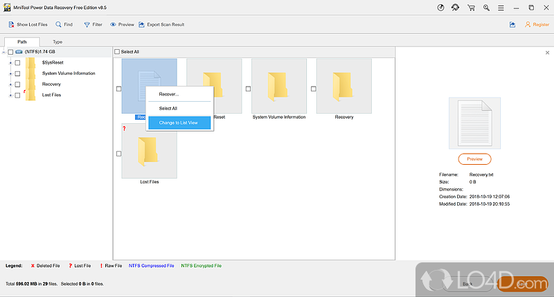 Free data recovery software - Screenshot of MiniTool Power Data Recovery