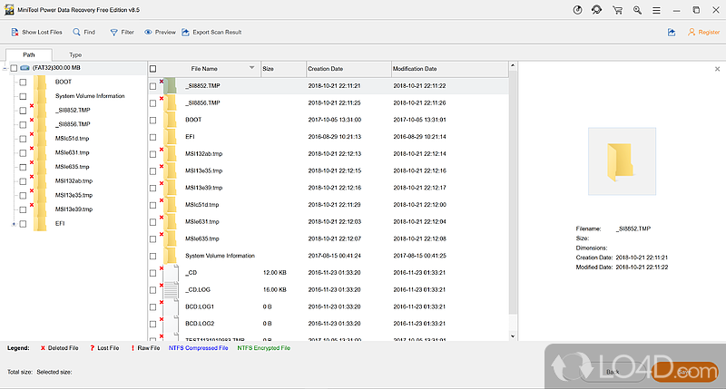 Recover previously deleted files from the hard drive, lost - Screenshot of MiniTool Power Data Recovery