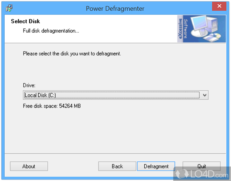 Compatible with most operating systems - Screenshot of Power Defragmenter
