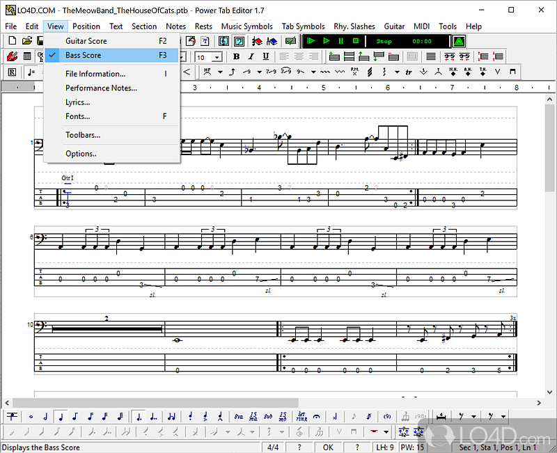 The free alternative to Guitar Pro - Screenshot of Power Tab Editor