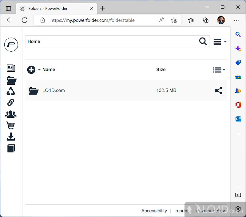 PowerFolder: User interface - Screenshot of PowerFolder