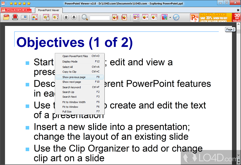 Open PPT files and presentations - Screenshot of PowerPoint Viewer