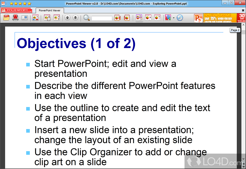 View full-featured presentations created in PowerPoint 97 - Screenshot of PowerPoint Viewer