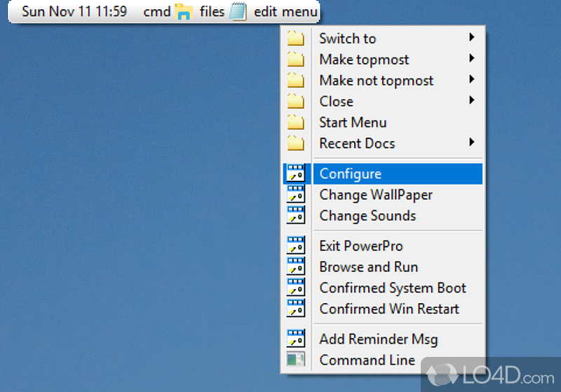 Take control of system and customize it so that easily access the apps and files you use often - Screenshot of PowerPro