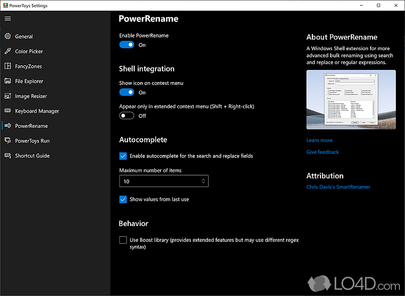 PowerToys: Window manager - Screenshot of PowerToys