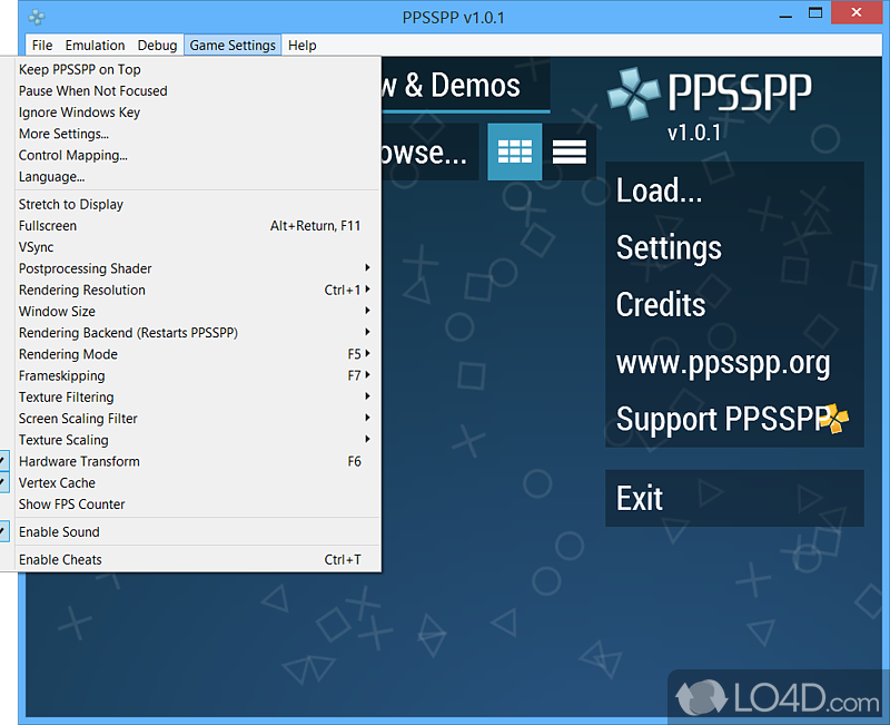 Portable app enabling you to play PSP games on a PC - Screenshot of PPSSPP