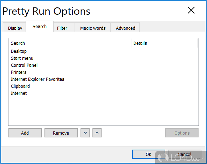 Search the Internet and your computer - Screenshot of Pretty Run