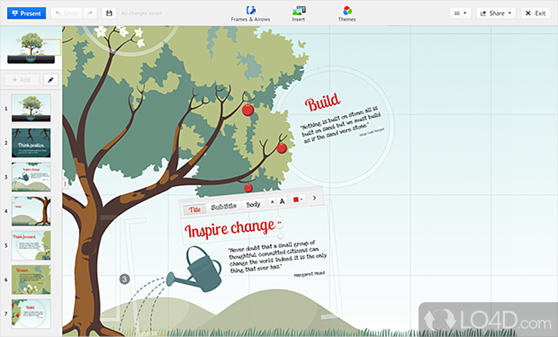 Can create stunning presentations and save them online to account - Screenshot of Prezi for Windows