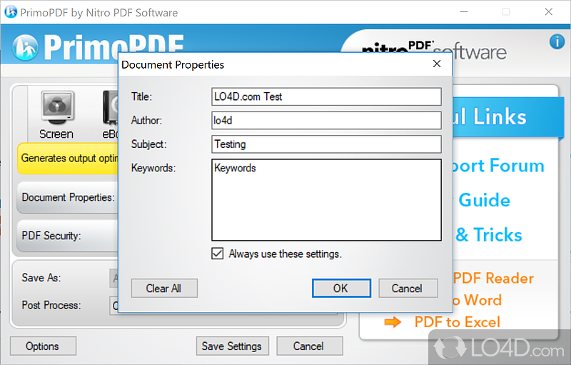 Easy-to-use, free program - Screenshot of PrimoPDF