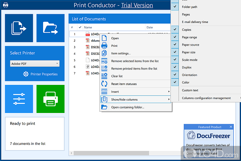 Print large numbers of documents more effectively - Screenshot of Print Conductor