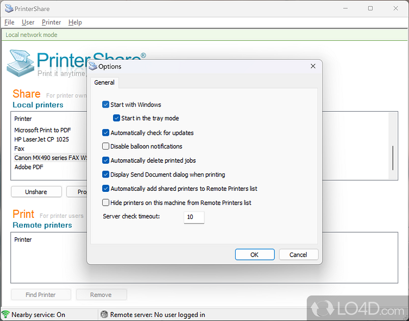 PrinterAnywhere lets you share printer with someone else - Screenshot of PrinterShare