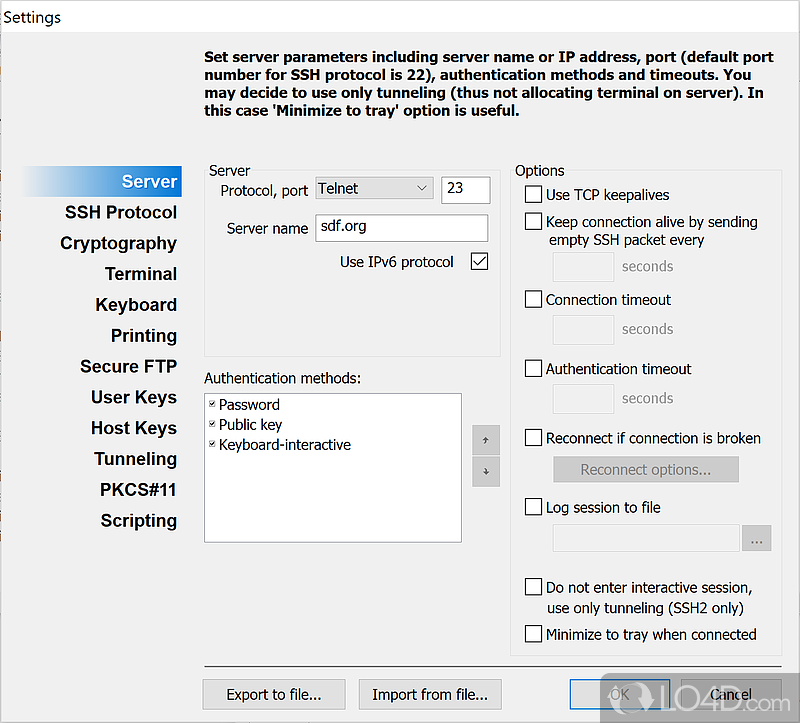 Private Shell SSH Client: User interface - Screenshot of Private Shell SSH Client