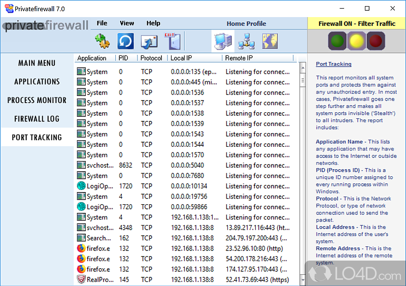 Will manage the connections to your PC - Screenshot of PrivateFirewall
