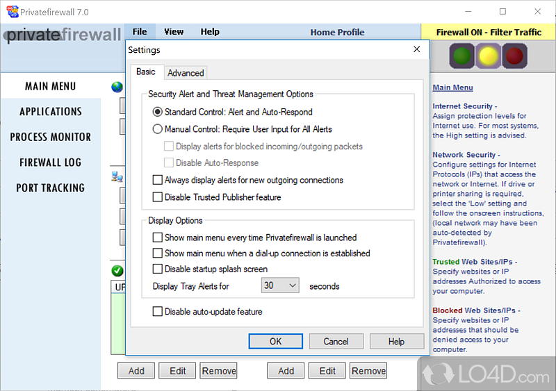 Efficient and secure firewall system - Screenshot of PrivateFirewall