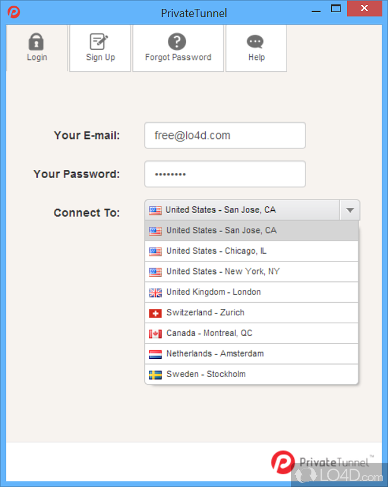 PrivateTunnel VPN Client screenshot