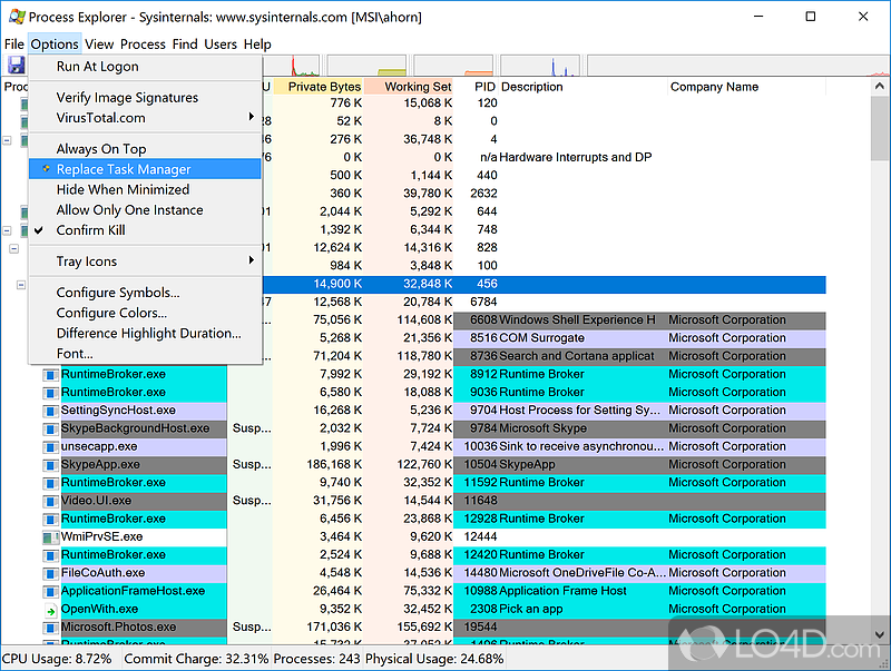 process explorer vs process monitor 2019