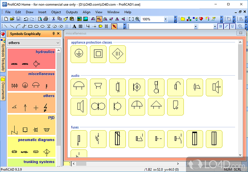 Supports handling multiple layers - Screenshot of ProfiCAD