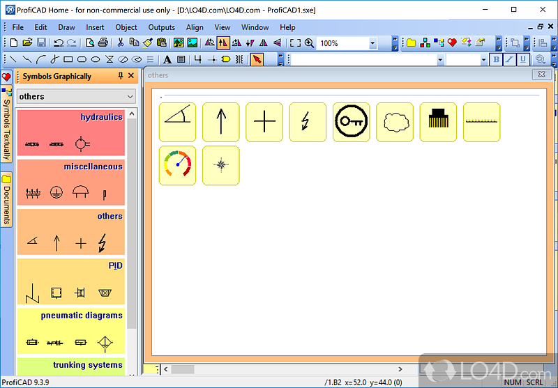 Can handle various output formats - Screenshot of ProfiCAD