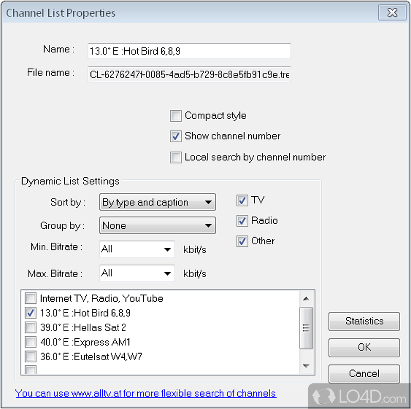 Schedule jobs and adjust appearance parameters - Screenshot of ProgDVB