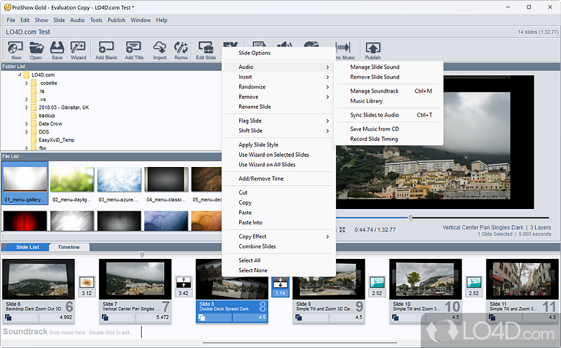 Make a slideshow for Windows PC - Screenshot of ProShow Gold